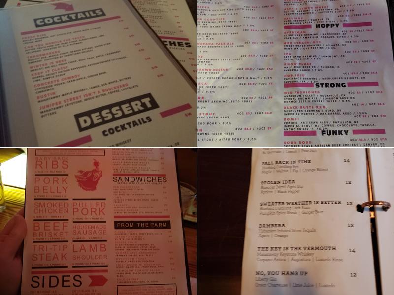 Tradesman's Barbecue Menu