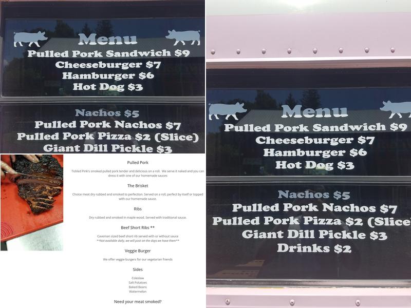 Tickled Pink BBQ Menu