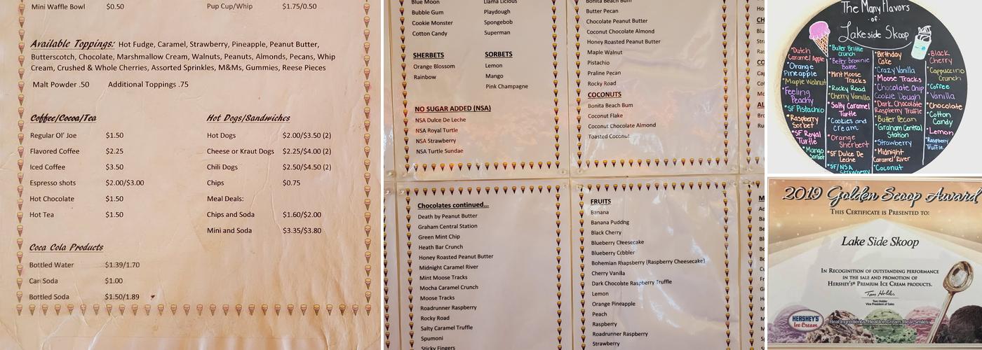 LakeSide Skoop-Eustis Menu