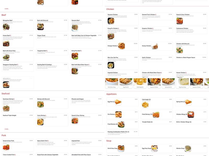 Evergreen Chinese Restaurant Menu