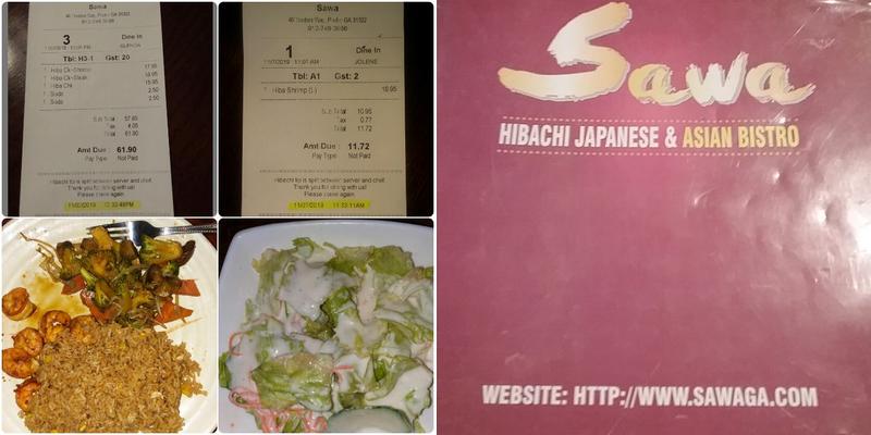 Sawa Hibachi Asian Bistro Menu