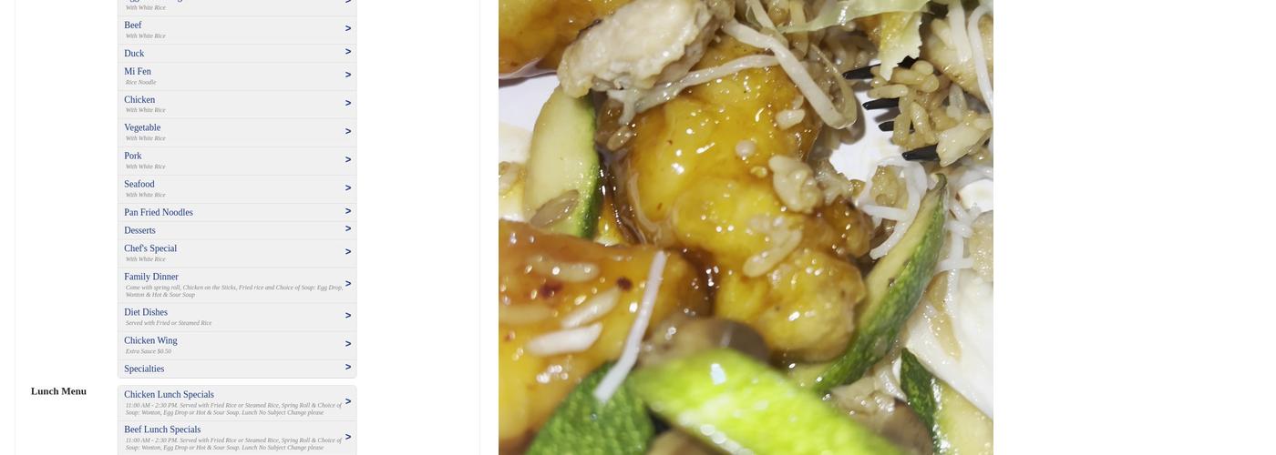 China House Menu