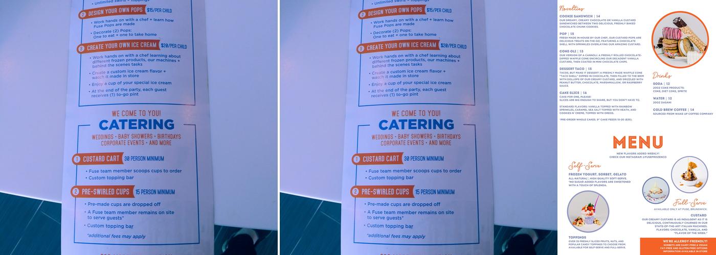 Fuse Frozen Yogurt Menu