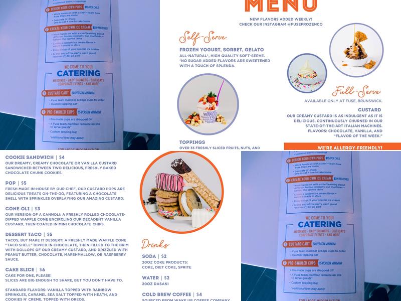 Fuse Frozen Yogurt Menu