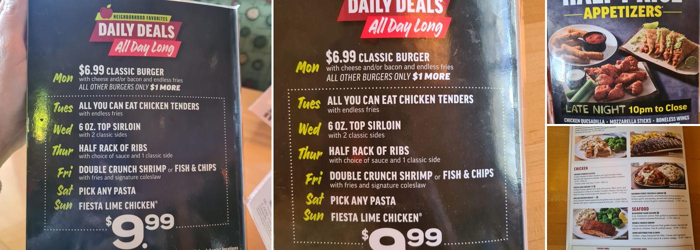 Applebee's Grill + Bar Menu