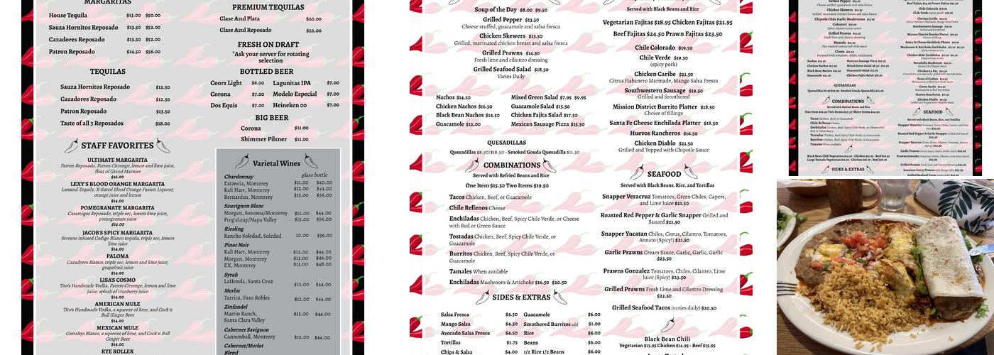 Peppers Mexicali Cafe Menu