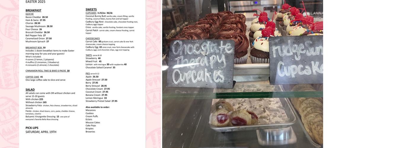 Bella Bakery Menu