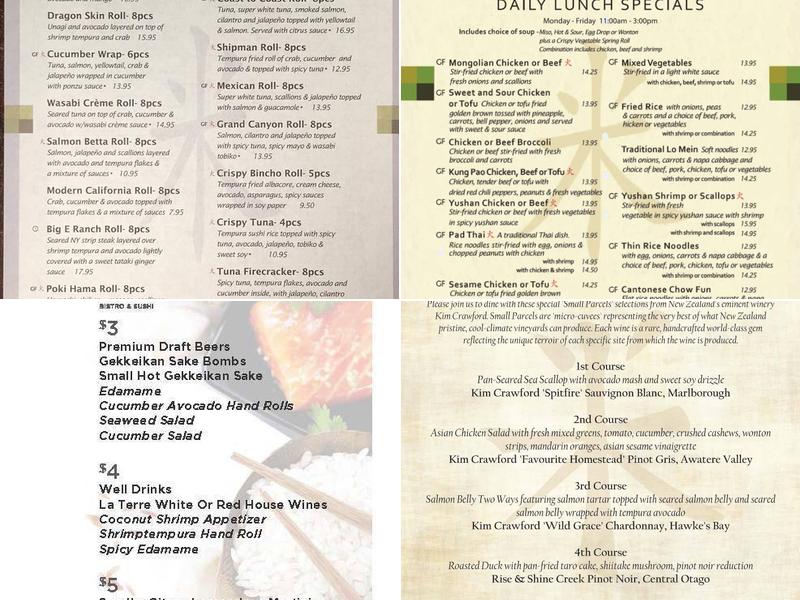 RICE Bistro & Sushi Menu