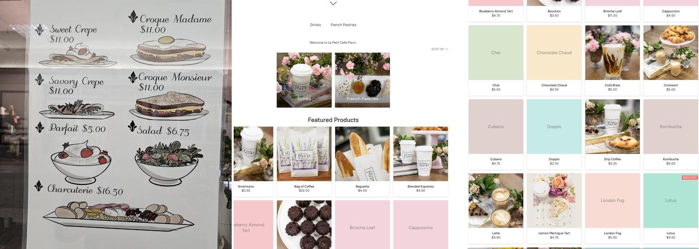 Le Petit Cafè Fleuri Menu