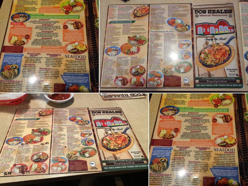 Dos Reales Mexican Restaurant Menu