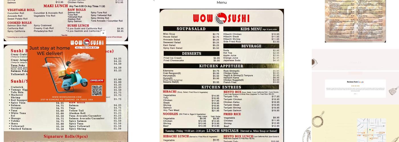 Wow Sushi (All You Can Eat) Menu