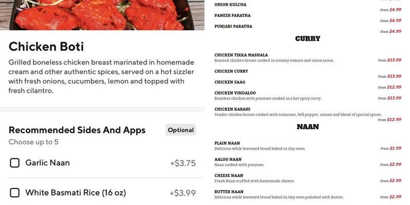 SF MoMo एस एफ मोमो Menu