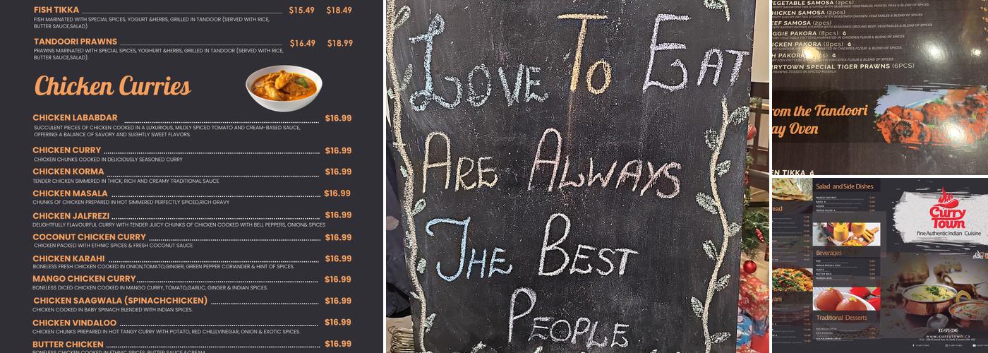 Curry Town Fine Authentic Indian Cuisine Menu