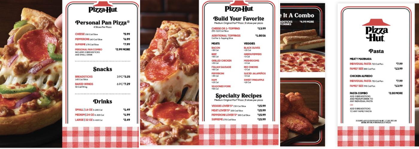 Pizza Hut Express Menu