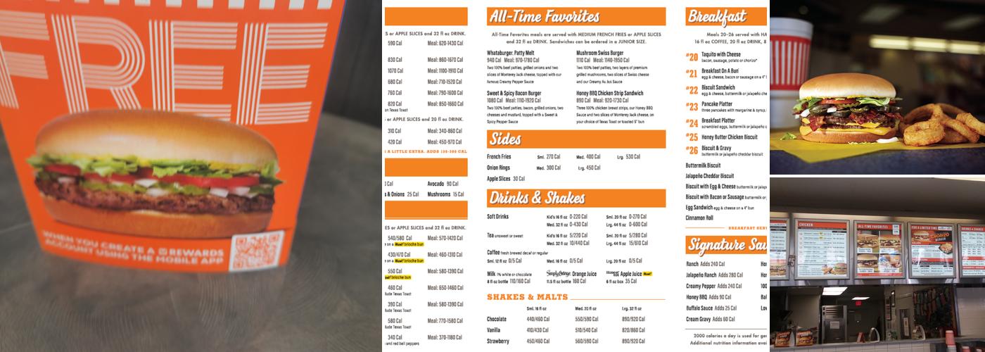 Whataburger Menu
