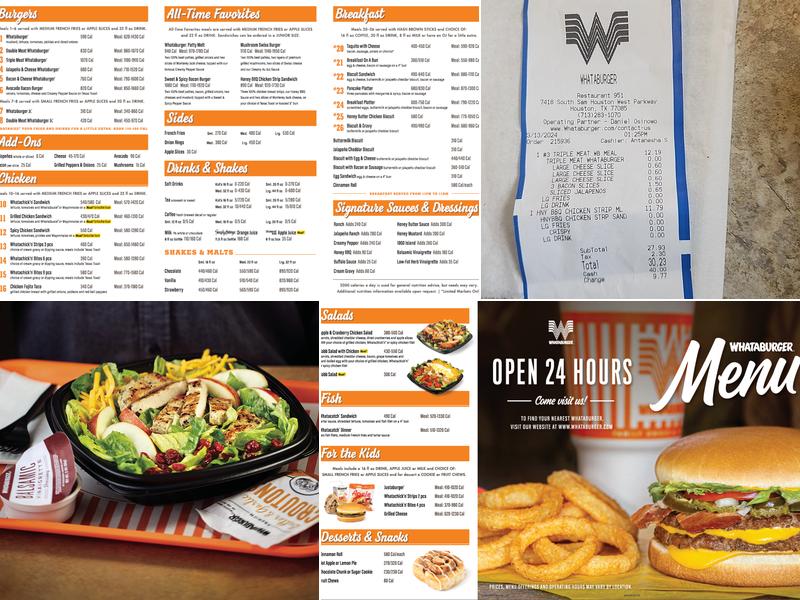 Whataburger Menu