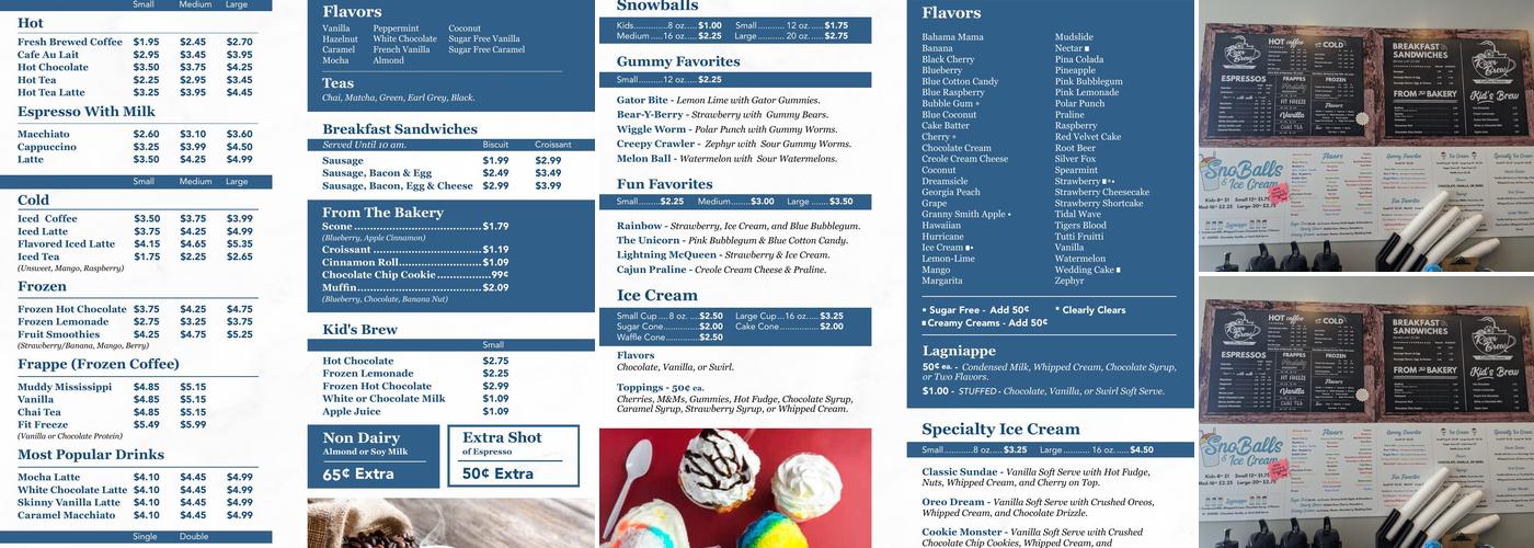 River Brew Coffee House Menu