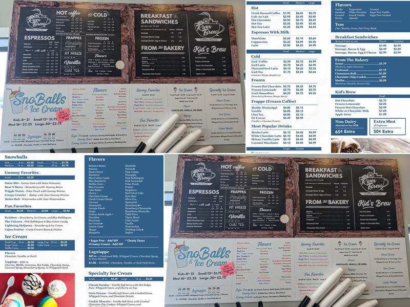 River Brew Coffee House Menu