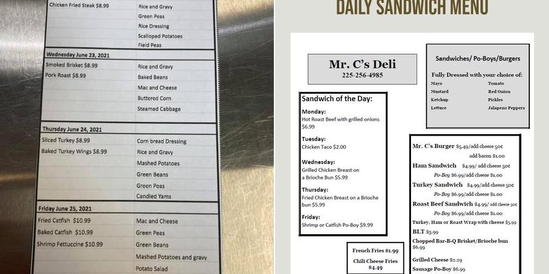 Mr. C's Deli Menu