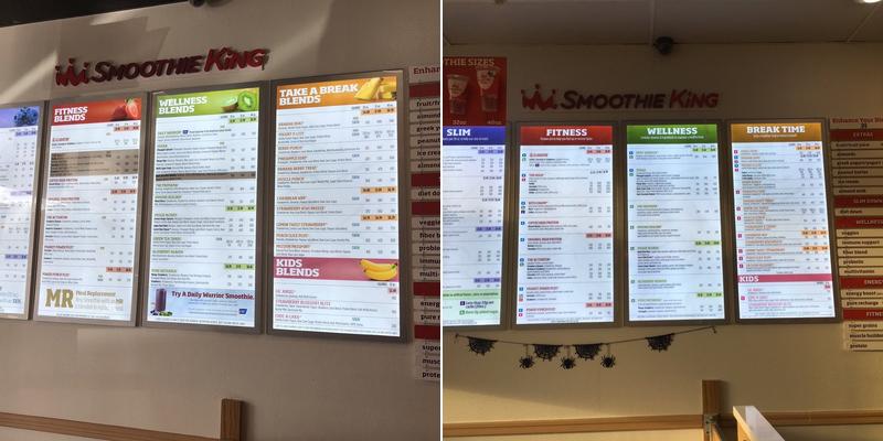 Smoothie King Menu