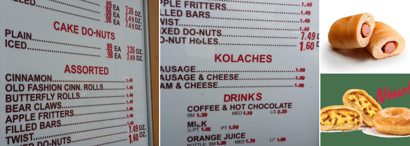 Shipley Do-Nuts Menu