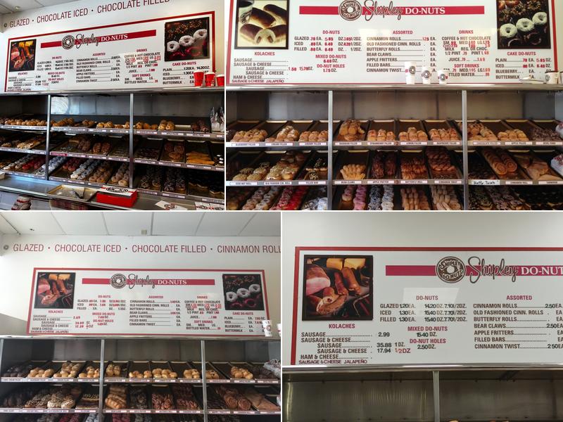 Shipley Do-Nuts Menu