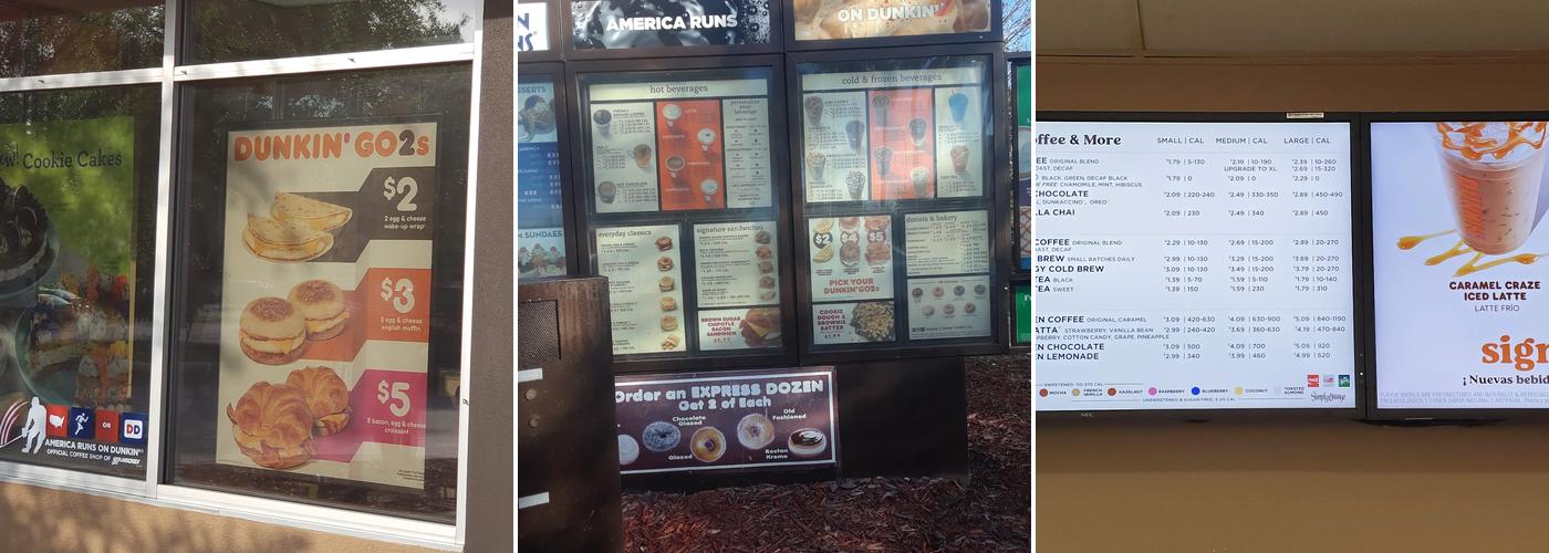 Dunkin' Menu