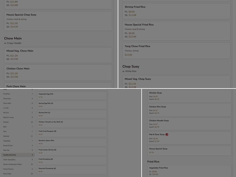 Chinatown Menu