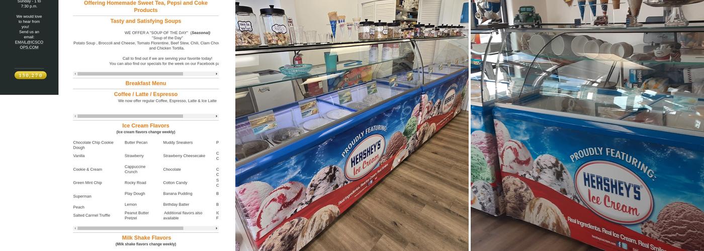 IC Scoops Menu