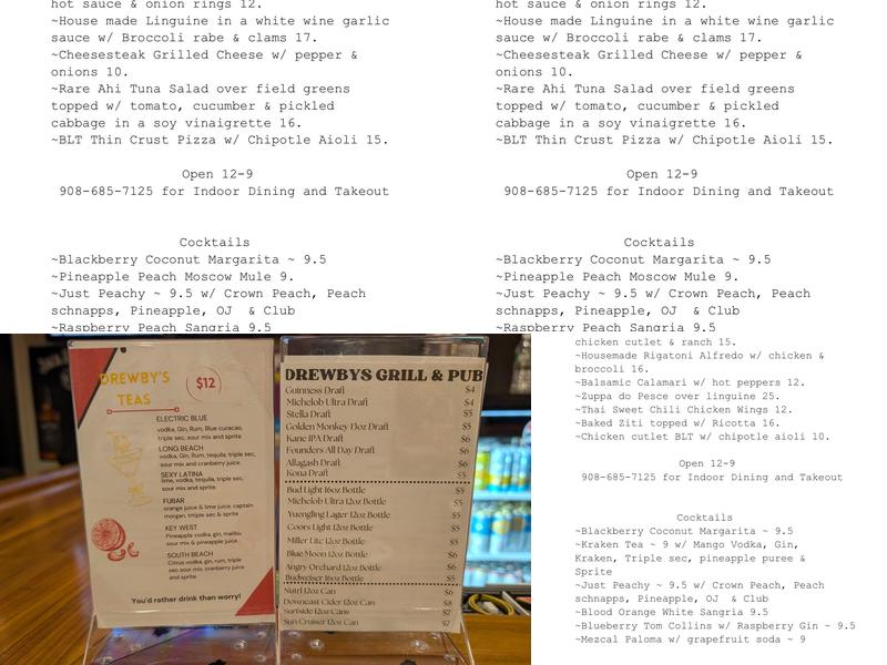 Drewby's Grill Pub Menu