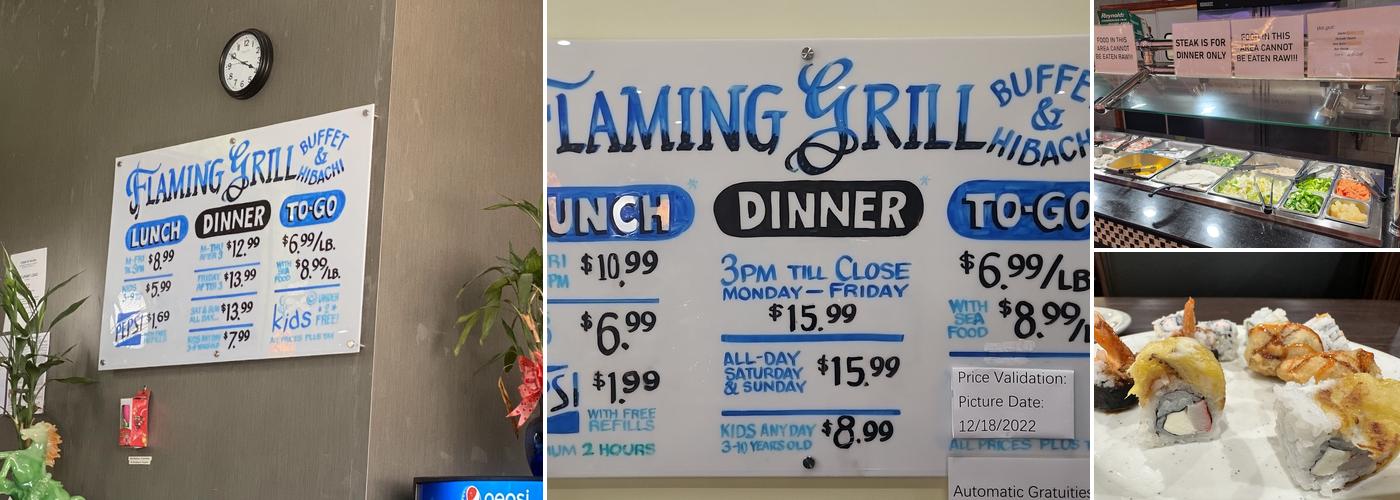 Flaming Grill Buffet Menu