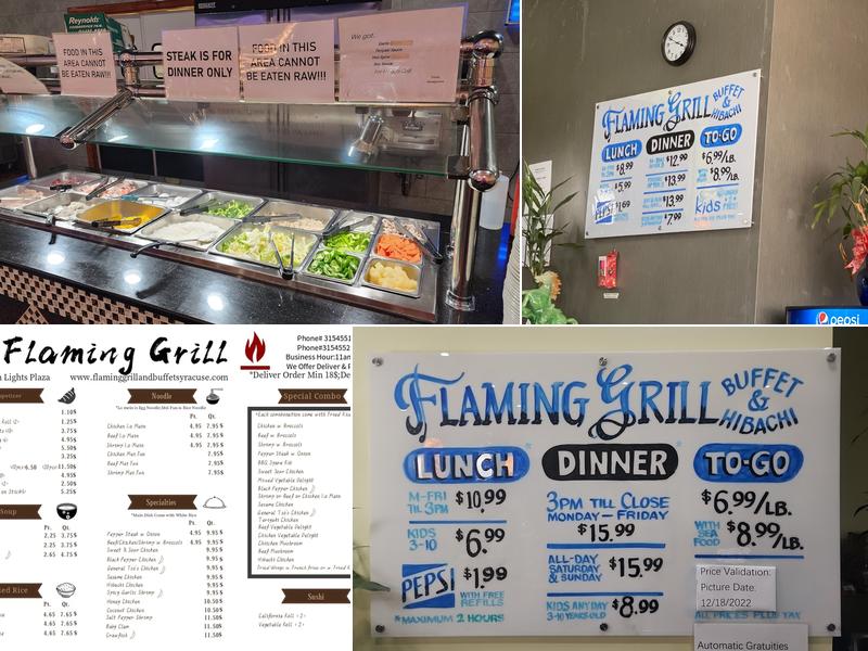 Flaming Grill Buffet Menu