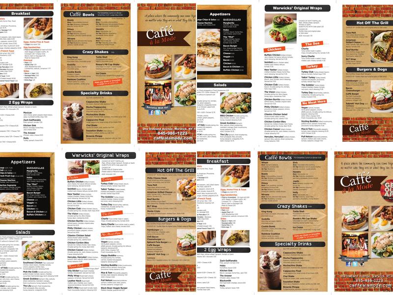 Caffe a la Mode Menu