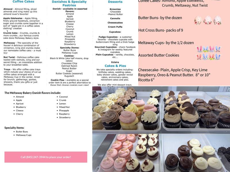 The Meltaway bakery Menu