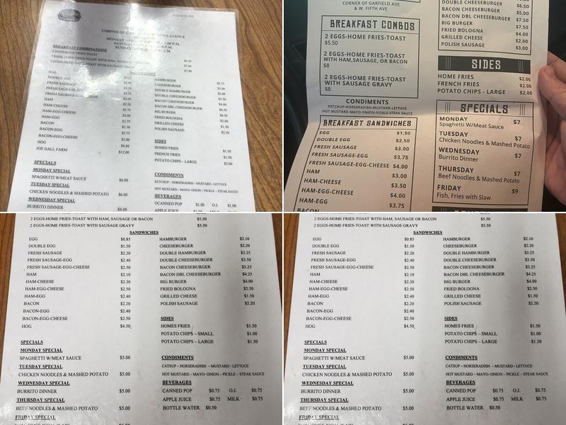 Brigg's Sandwiches Menu