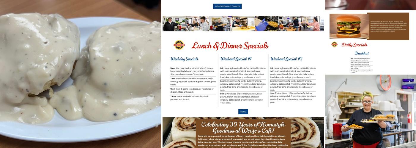 Weeze's Cafe Menu
