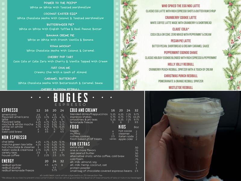 Bugles Espresso Menu