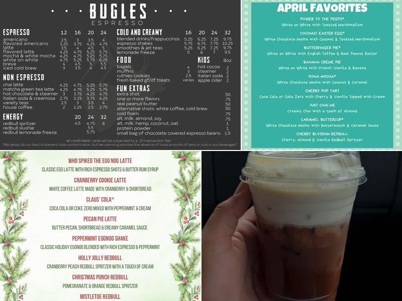 Bugles Espresso Menu