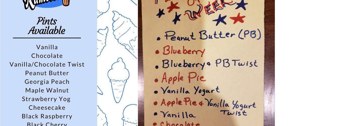 The Rambler Ice Cream Menu