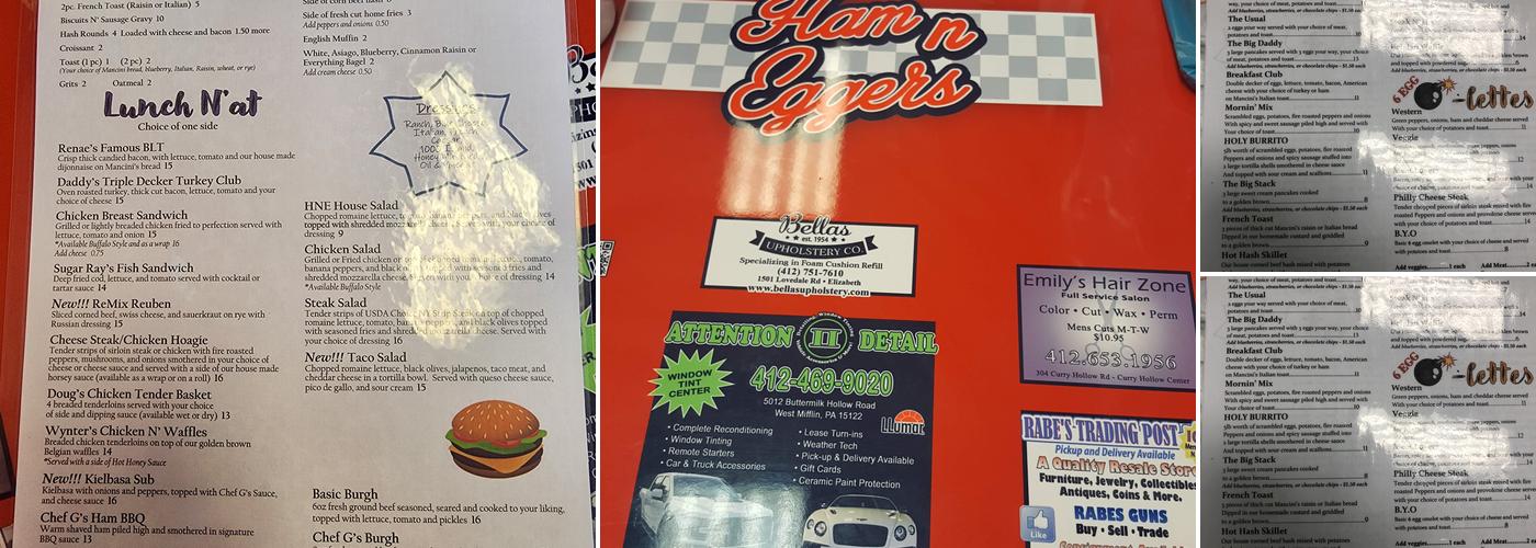 Ham N Eggers Diner Menu