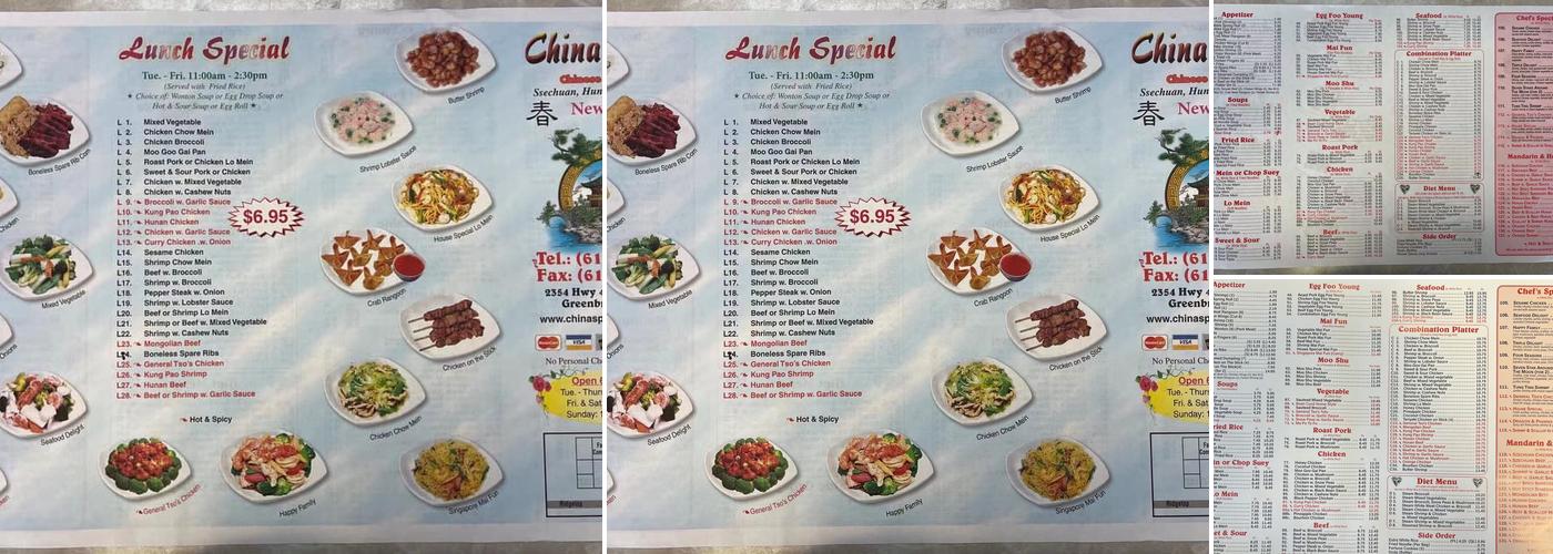 China Spring Menu