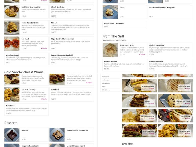 Take Two Cafe Menu