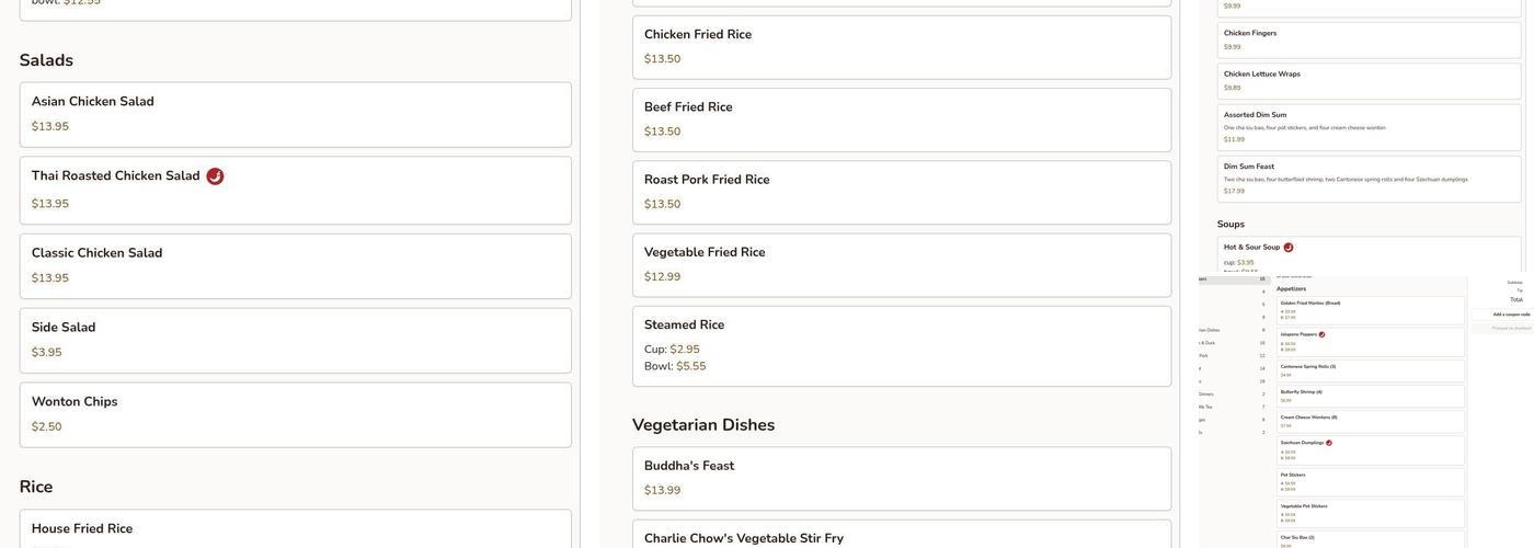 Charlie Chow's Dragon Grill Menu