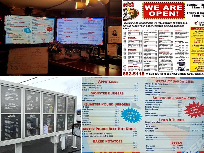 Bernie's burgers & suds Menu