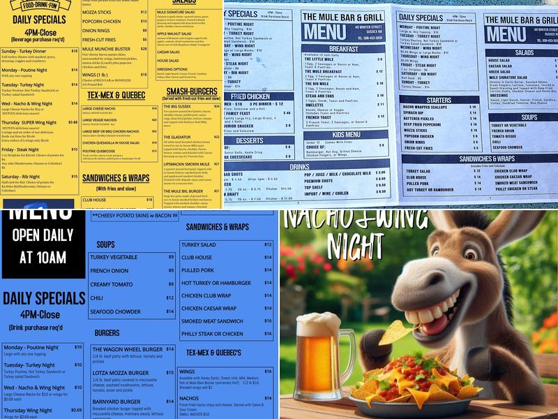 The Mule Bar & Grill Menu