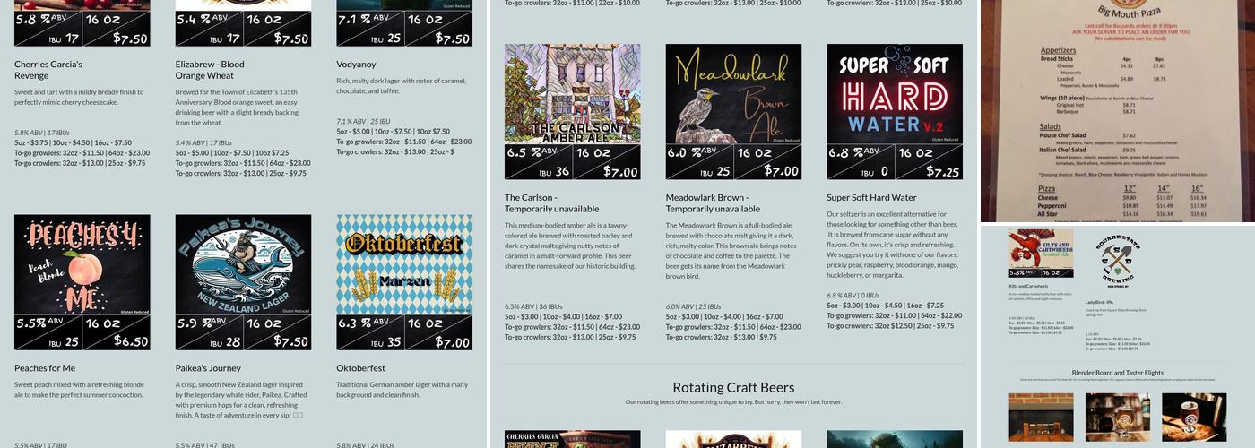 The Elizabeth Brewing Company Menu