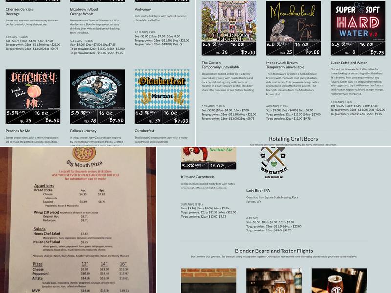 The Elizabeth Brewing Company Menu