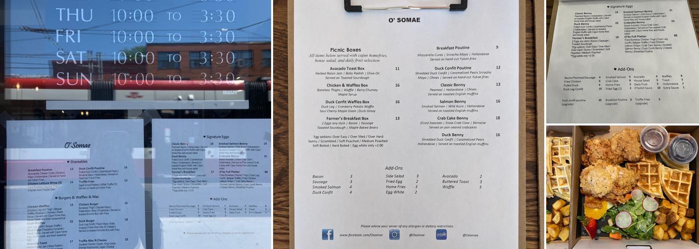 O'SOMAE Menu
