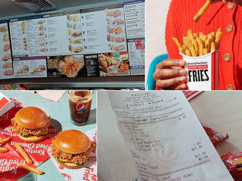 KFC Menu