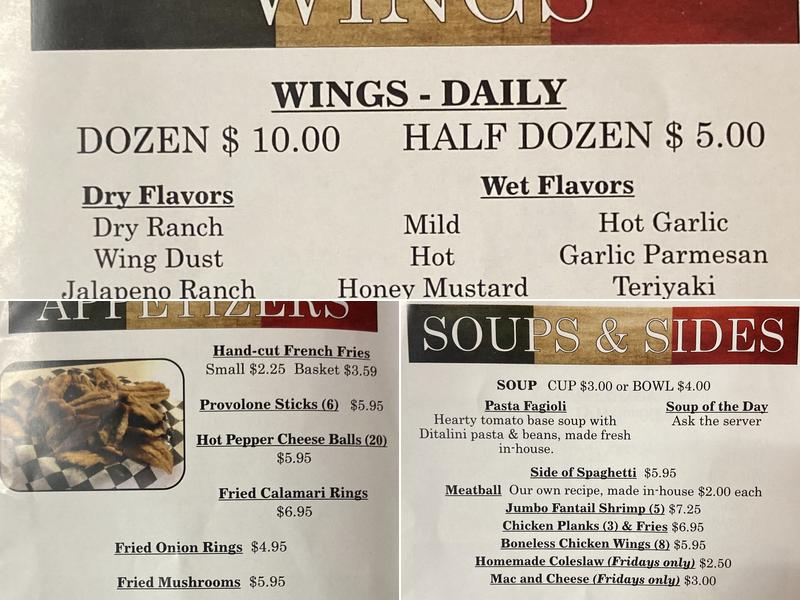 Corner Tavern Menu
